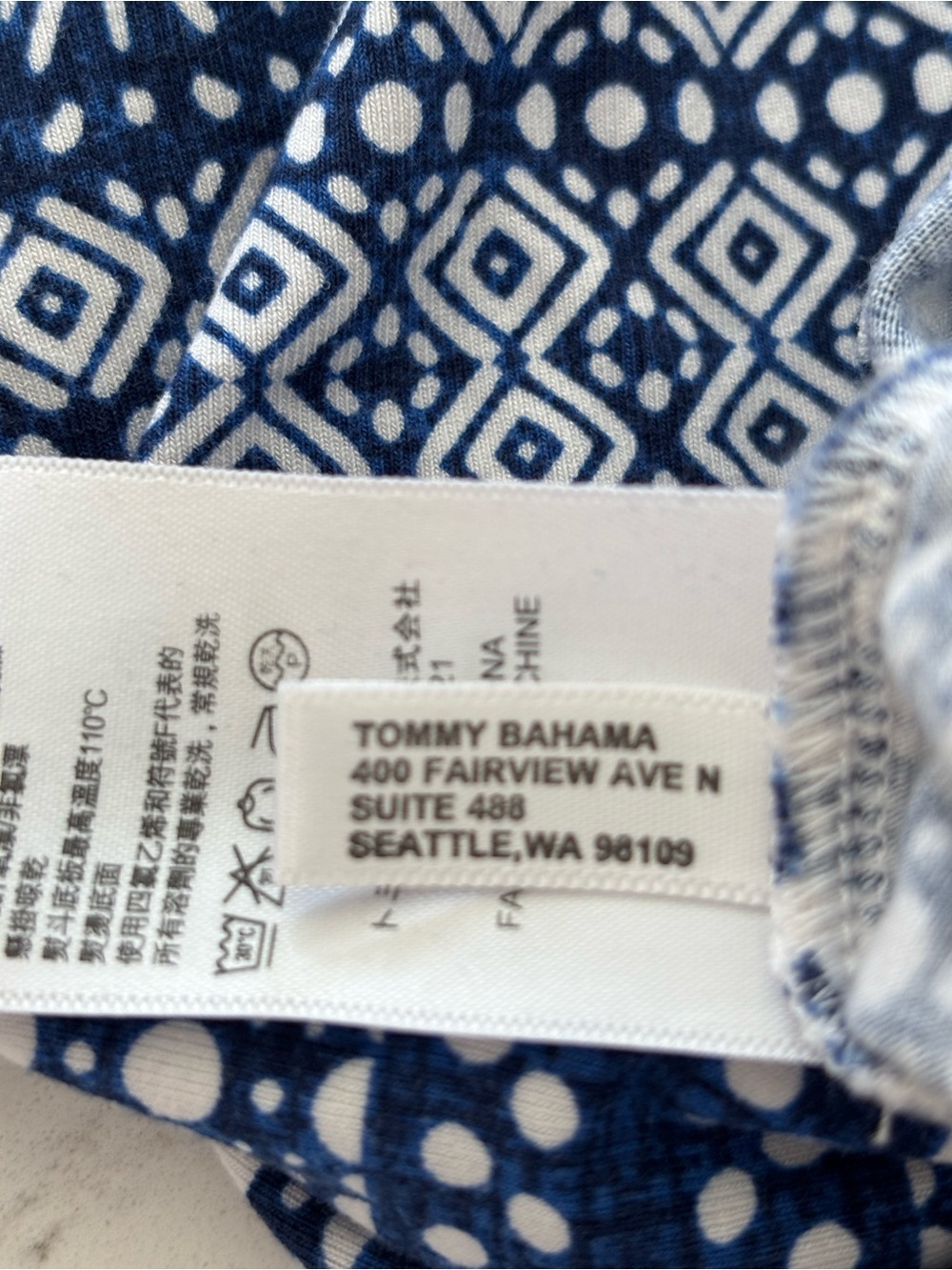 Tommy Bahama Navy & White Diamond Print Tank - Picture 9 of 9